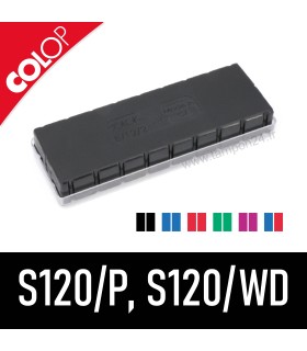 Référence E/12 ou E/12/2 inscrite au dos de la cassette d'encre pour Colop S120/P et S120/WD