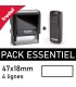 Pack Essentiel - Tampon bureau + poche - 4 lignes