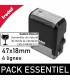 Pack Essentiel - Tampon bureau + poche - 4 lignes