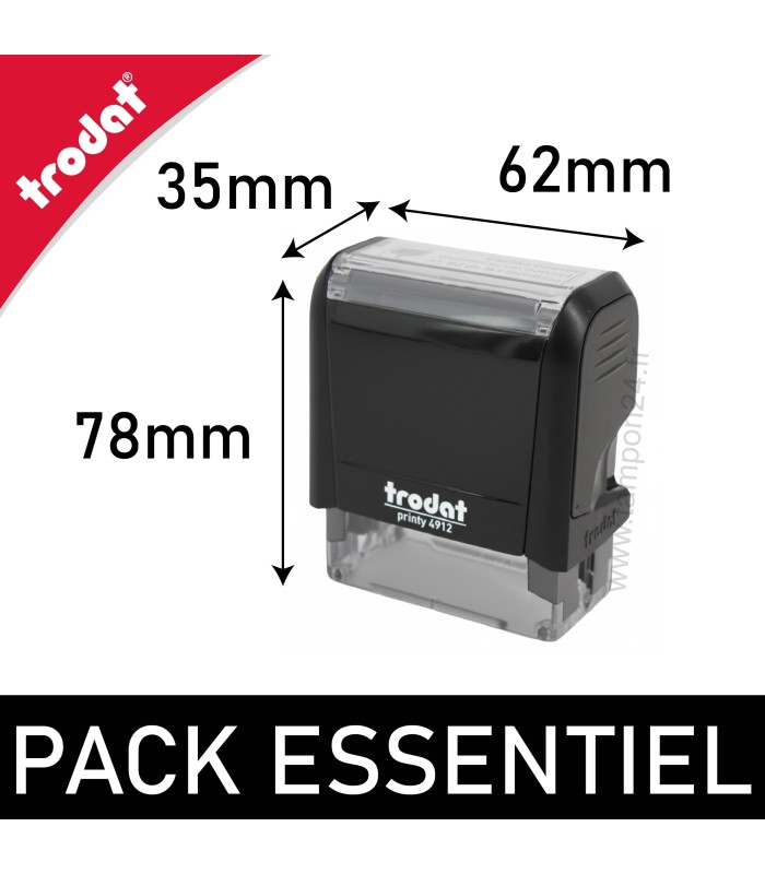 Pack Essentiel - Tampon bureau + poche - 4 lignes