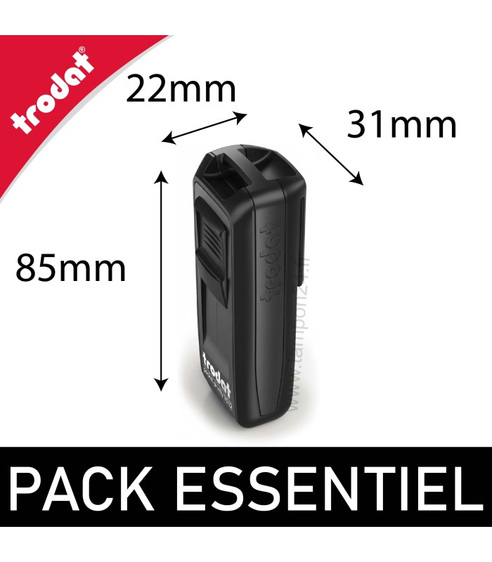 Pack Essentiel - Tampon bureau + poche - 4 lignes