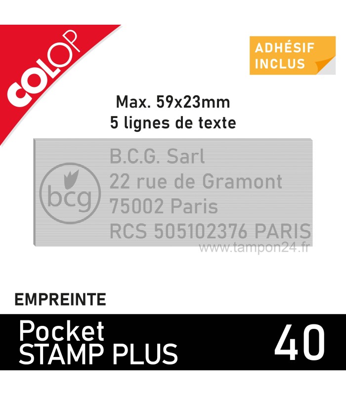 Empreinte pour Colop Pocket Stamp Plus 40