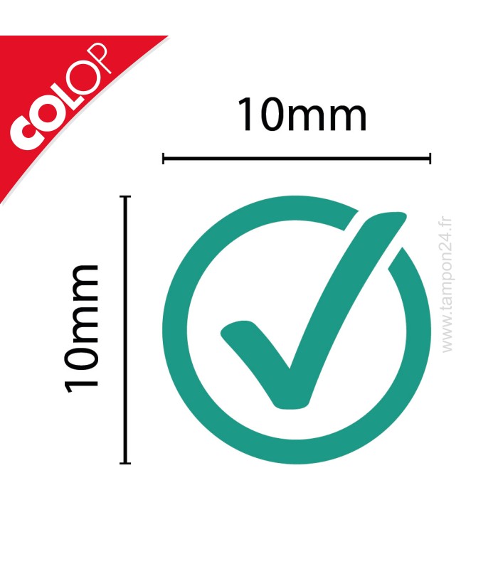 Détail de l'empreinte visuelle avec le motif coche verte Check de 10mm
